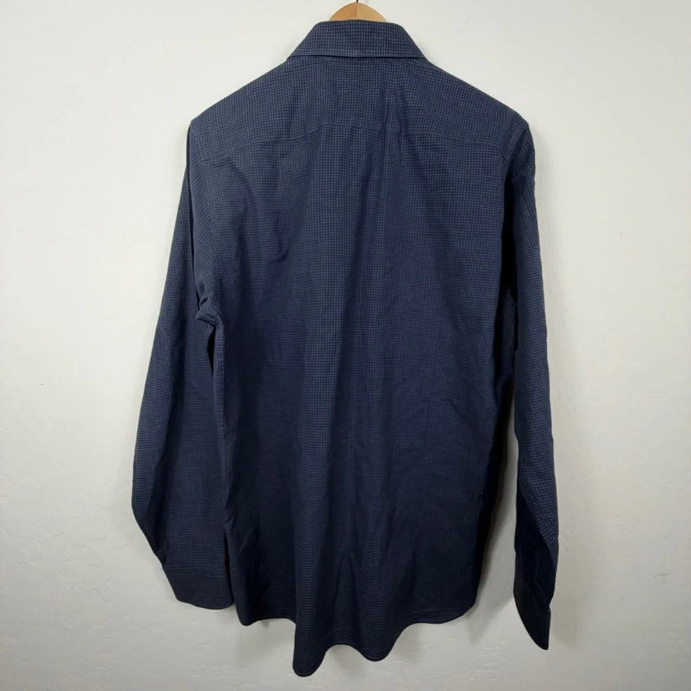 Ted Baker Blue and Black Checkered Button Down Shirt Men's Size 4